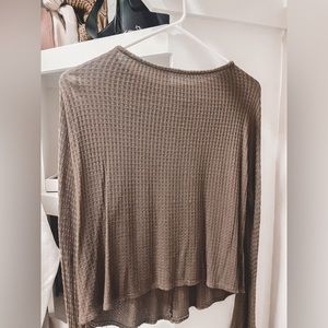 Brown Long Sleeve Sweater Top